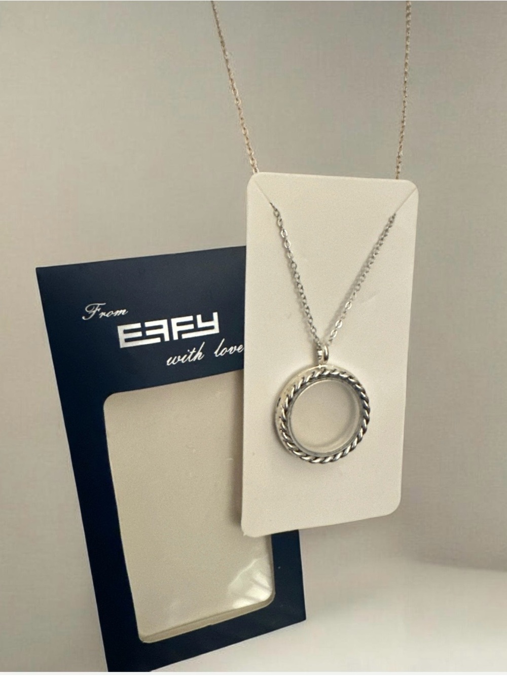 Effy Silver Rope-Edge Circle Pendant Necklace